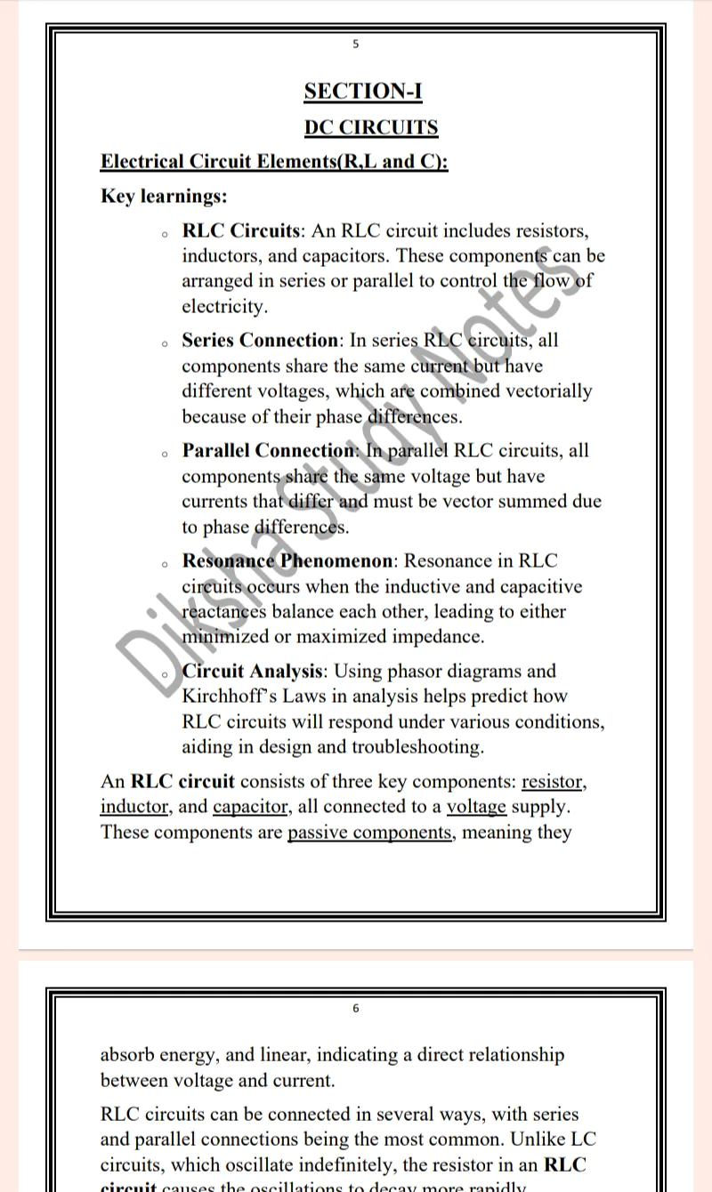 Maharshi Dayanand University | B.Tech 1st & 2nd Semester Basic of Electrical Engineering Notes PDF - Image 5
