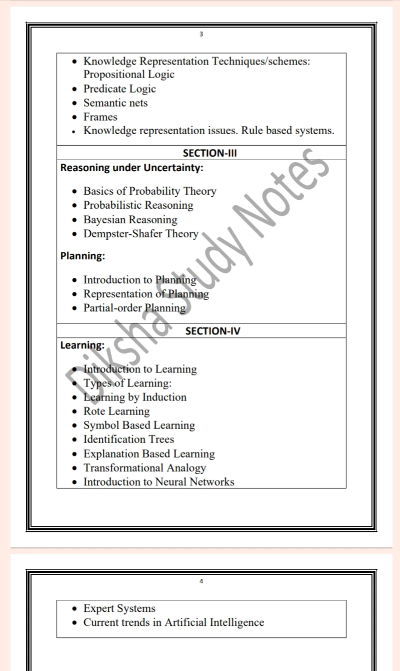 Maharshi Dayanand University | B.Tech 3rd & 6th & Semester Artificial Intelligence Notes PDF - Image 4
