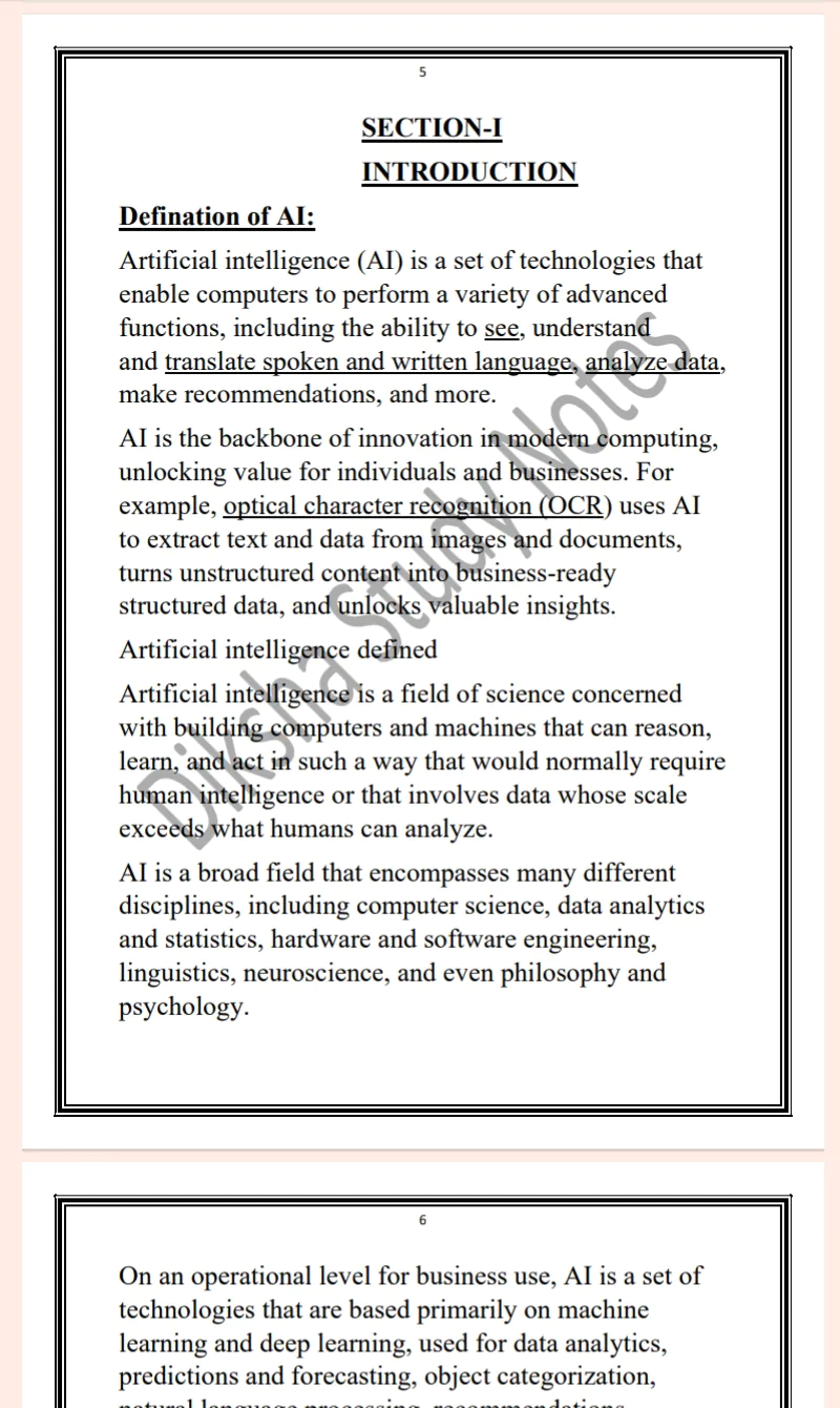 Maharshi Dayanand University | B.Tech 3rd & 6th & Semester Artificial Intelligence Notes PDF - Image 6