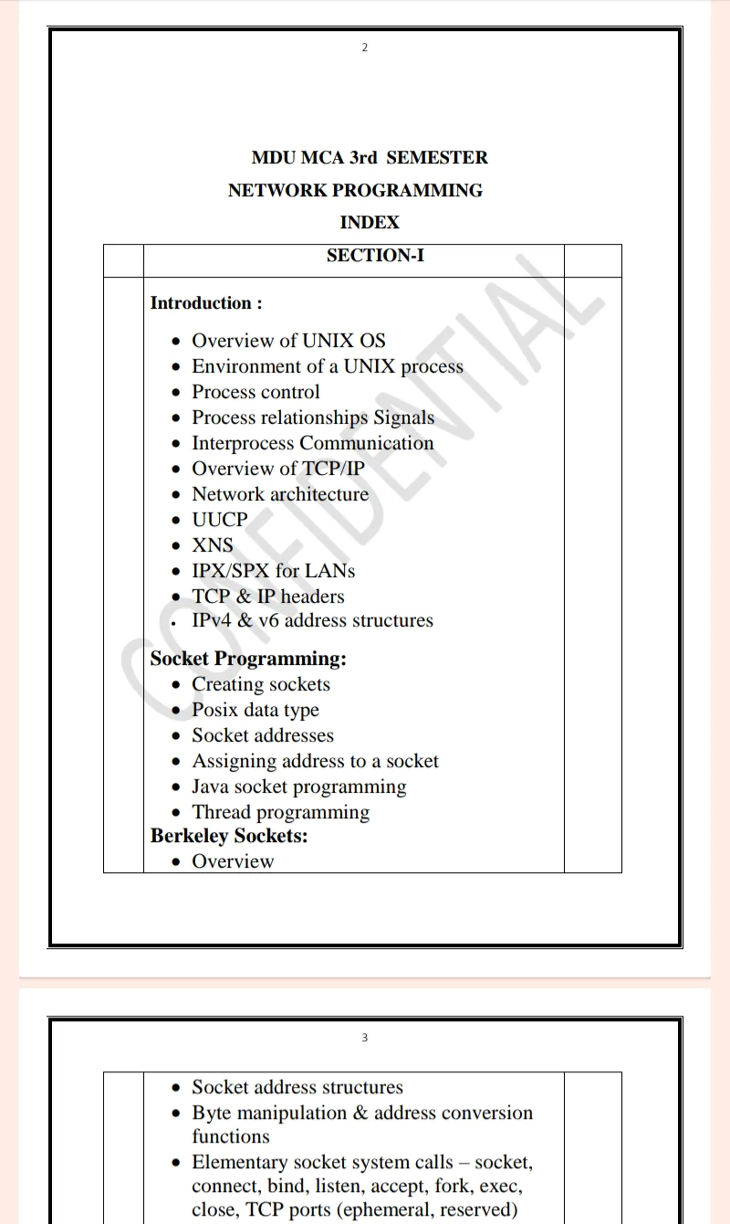 Maharshi Dayanand University | MCA 3rd Semester Network Programming Notes in English - Complete Printable Notes - Image 2