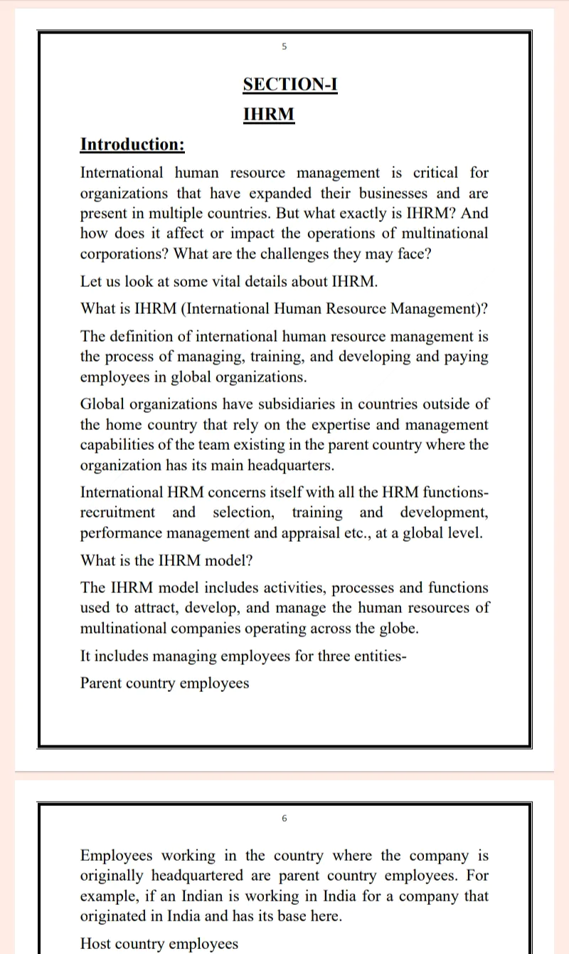 Maharshi Dayanand University | MBA 4th Semester International Human Resource Management Notes PDF - Image 5