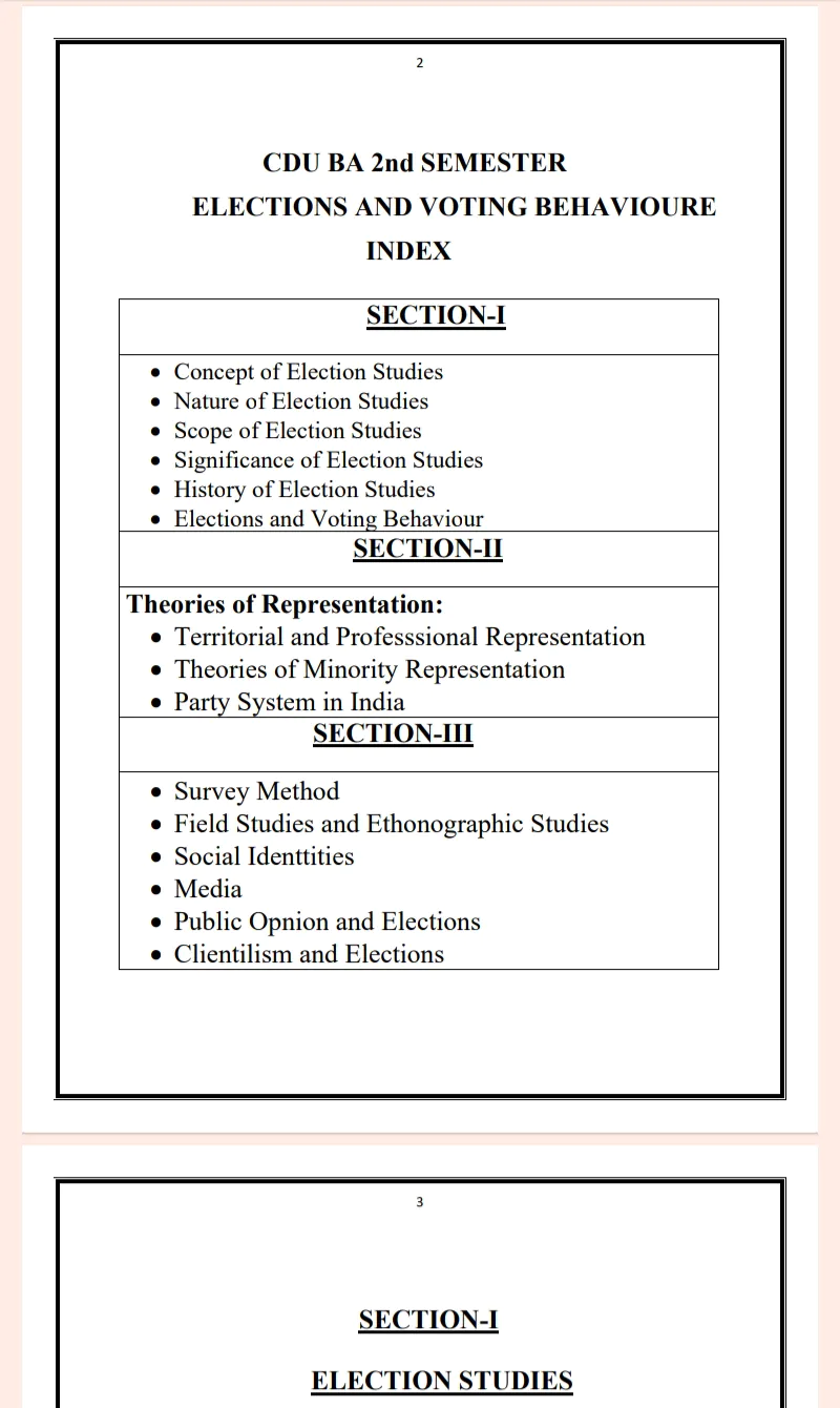 Choudhary Devilal University| BA 2nd Semester Election and Voting Behaviour in Political Science Notes PDF - Image 2