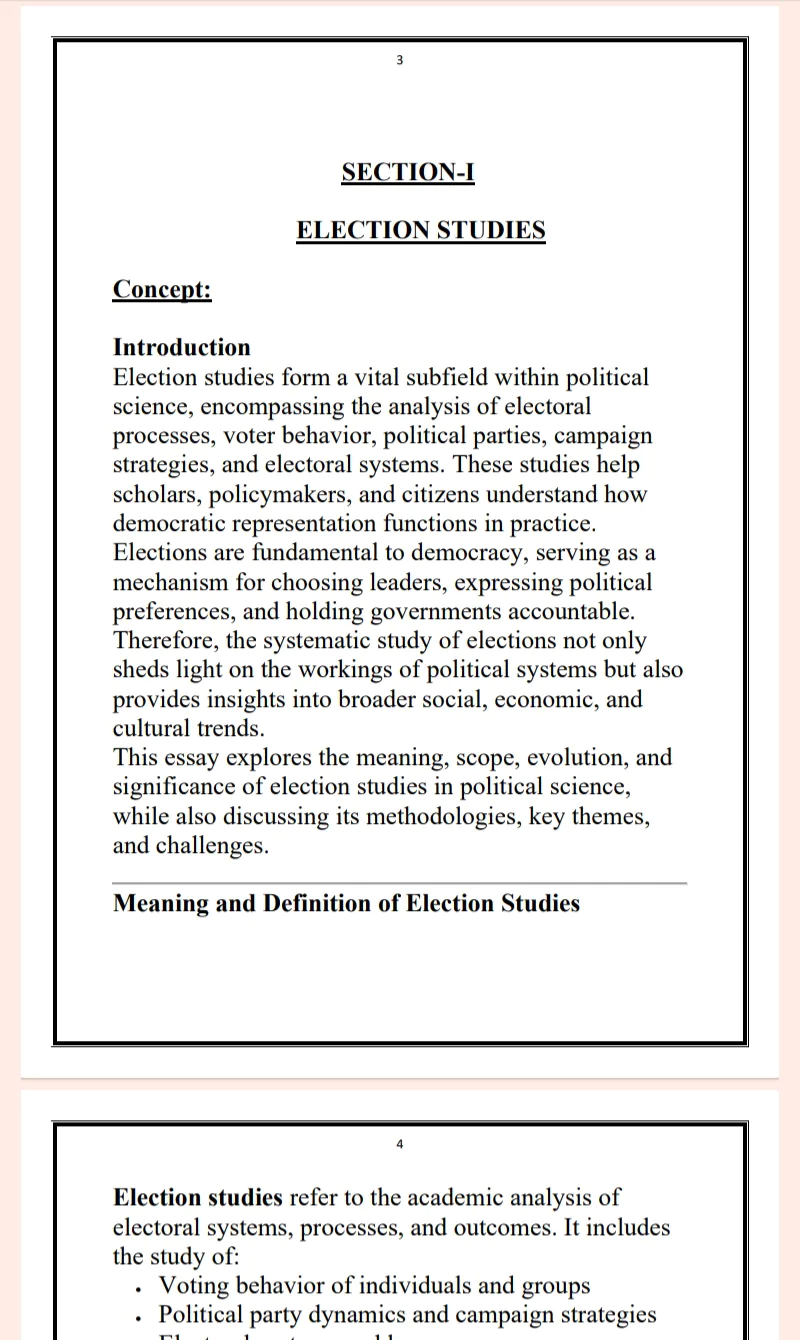 Choudhary Devilal University| BA 2nd Semester Election and Voting Behaviour in Political Science Notes PDF - Image 3
