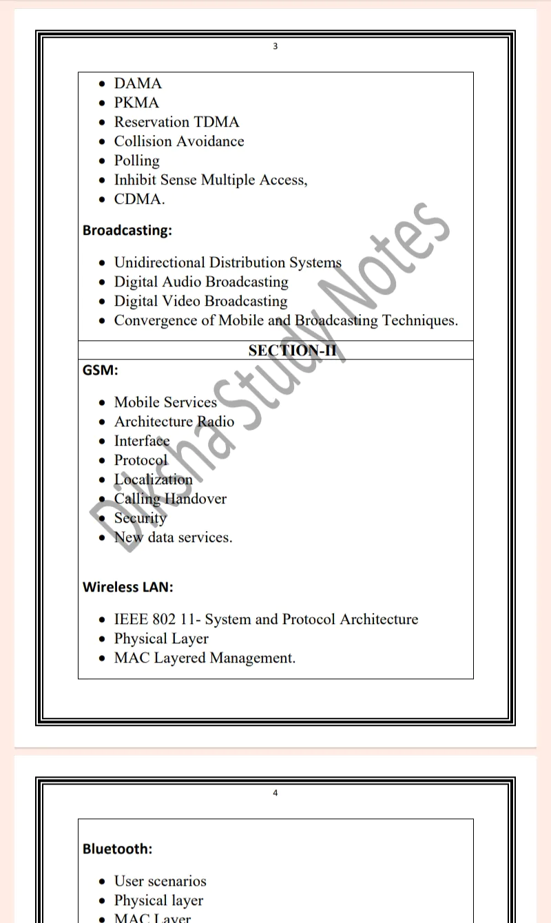 Maharshi Dayanand University | B.Tech 6th Semester Mobile and Wireless Communication Notes PDF - Image 3