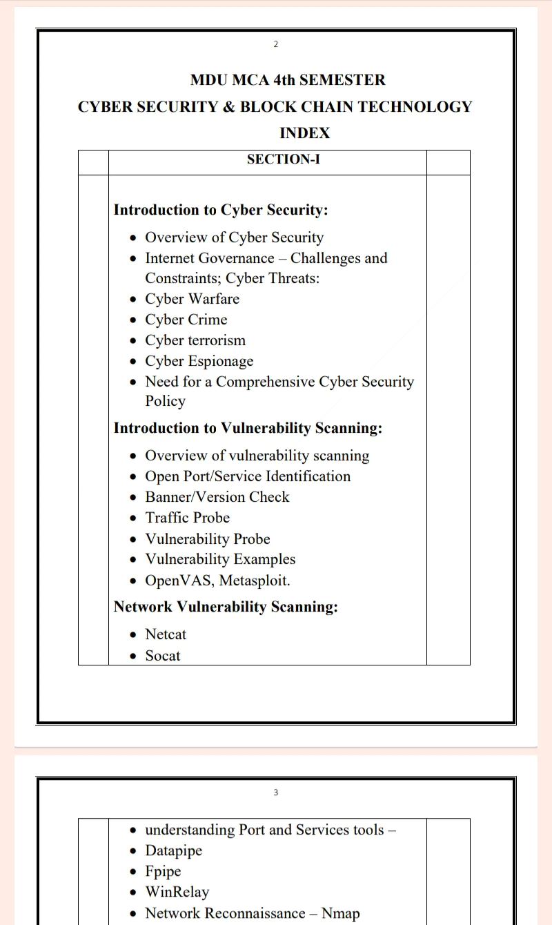 MDU | MCA 4th Semester Cyber Security & Blockchain Technology Notes in English - PDF - Image 2