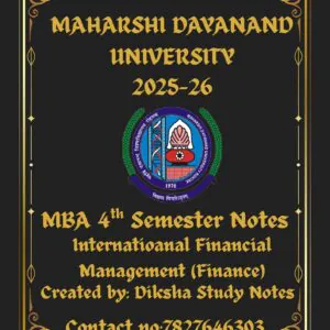 mba 4th semester notes