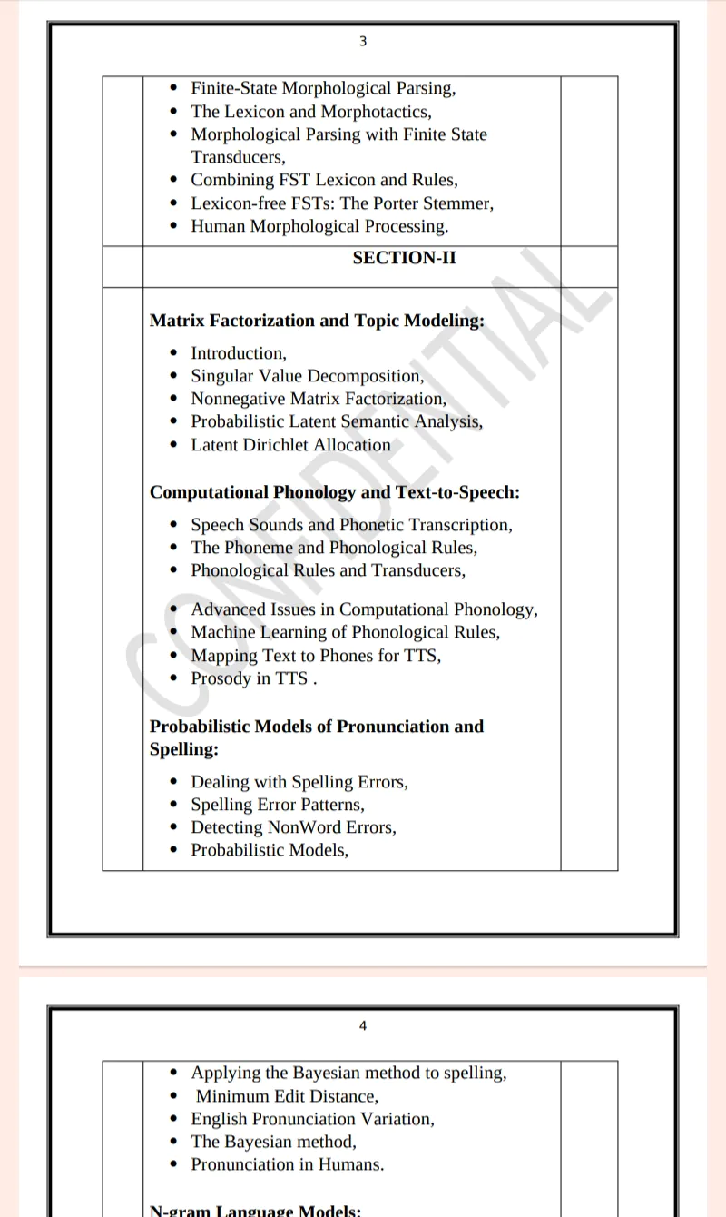 Maharshi Dayanand University | MCA 3rd Semester Natural Language & Speech Recognition Notes PDF - Image 3