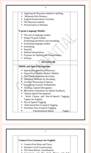 Maharshi Dayanand University | MCA 3rd Semester Natural Language & Speech Recognition Notes PDF - Image 4