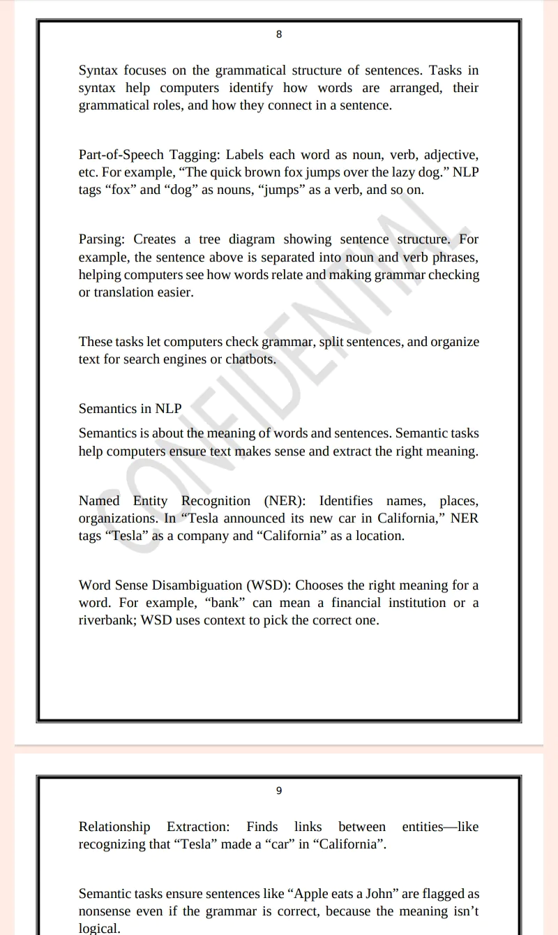 Maharshi Dayanand University | MCA 3rd Semester Natural Language & Speech Recognition Notes PDF - Image 8