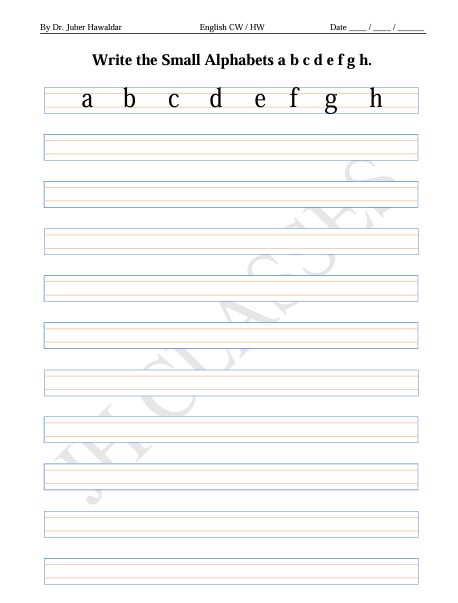 English Work Book Part - 2 (Small Alphabets) PDF Download by Dr. Juber Hawaldar (JH) - Image 4