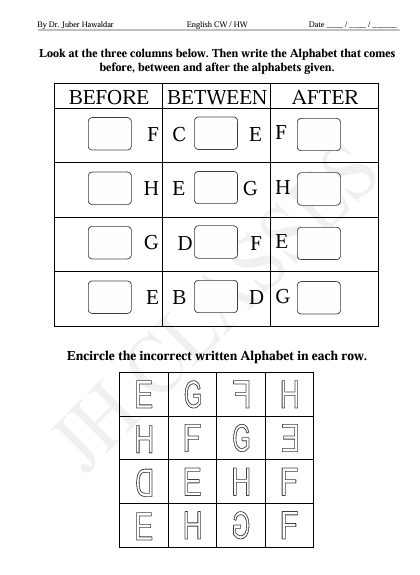 English Work Book Part - 1 (Capital Alphabets) PDF Download by Dr. Juber Hawaldar (JH) - Image 4