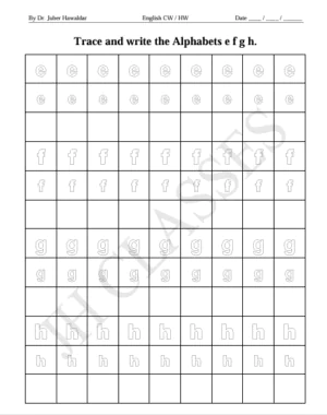English Work Book Part - 2 (Small Alphabets) PDF Download by Dr. Juber Hawaldar (JH) - Image 6