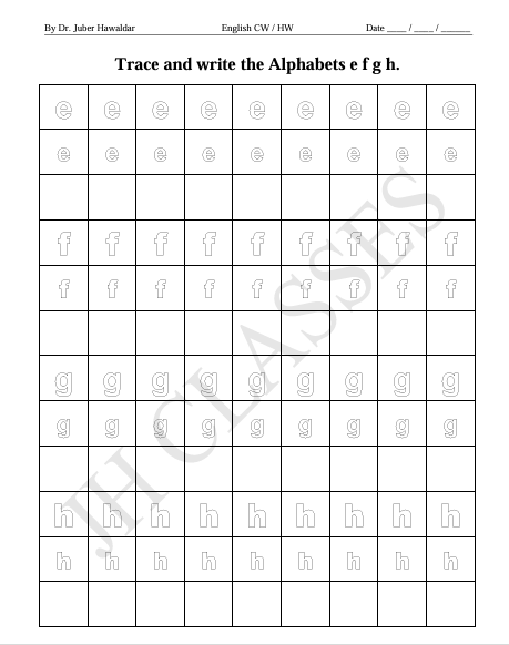 English Work Book Part - 2 (Small Alphabets) PDF Download by Dr. Juber Hawaldar (JH) - Image 6