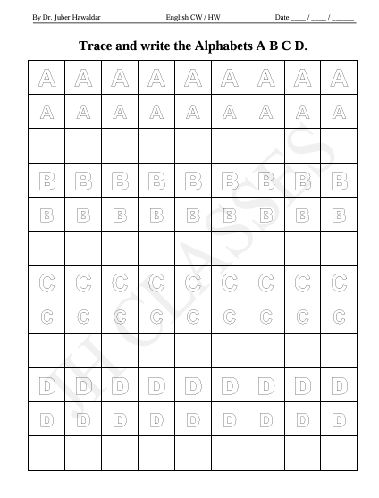English Work Book Part - 1 (Capital Alphabets) PDF Download by Dr. Juber Hawaldar (JH) - Image 6