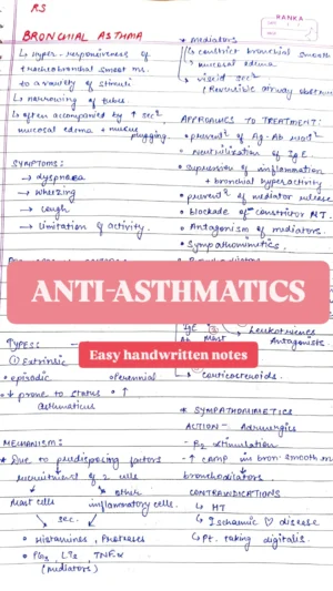 MBBS Pharmacology notes- ASTHMA DRUGS
