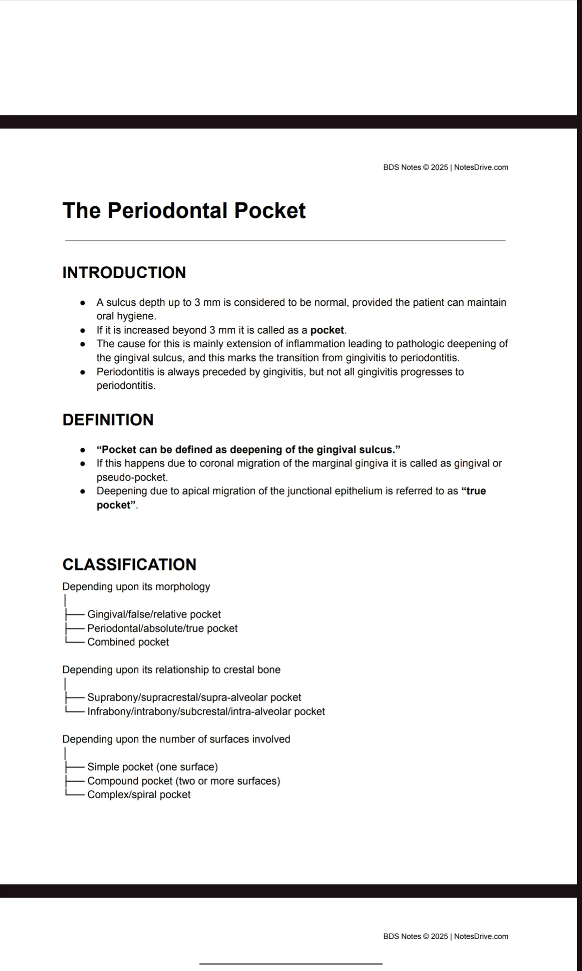 BDS final year COMPLETE PERIODONTICS typed notes for University exams (PDF) - Image 3