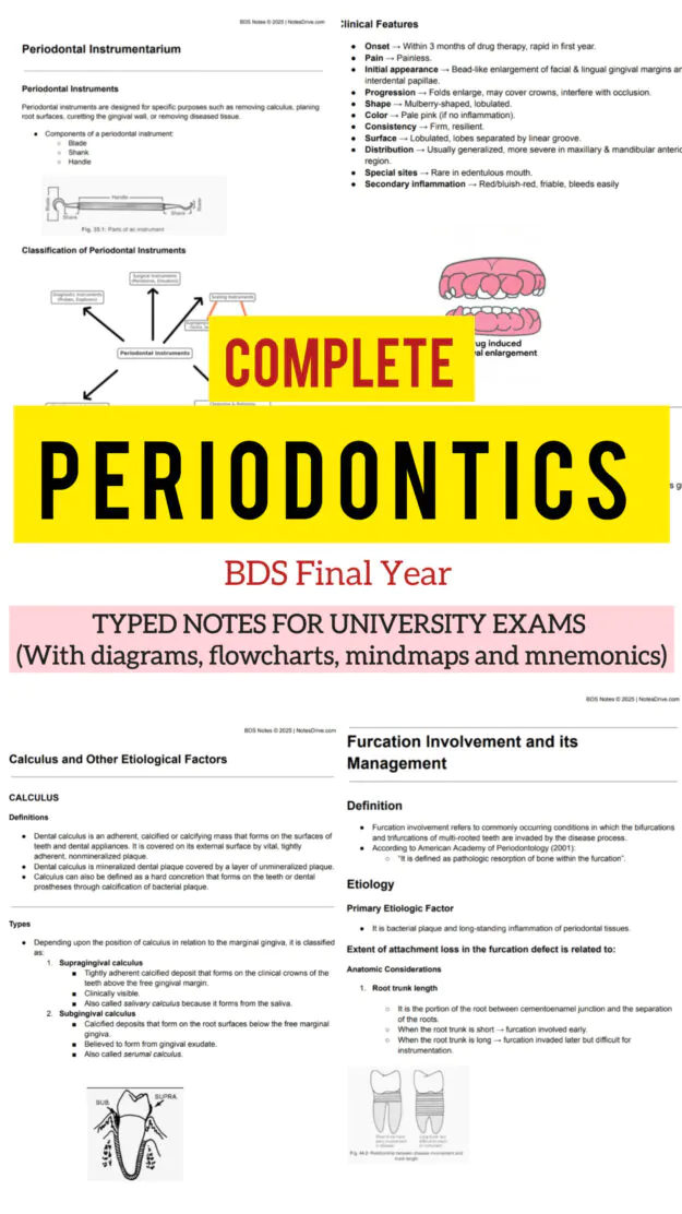 BDS final year COMPLETE PERIODONTICS typed notes for University exams (PDF)