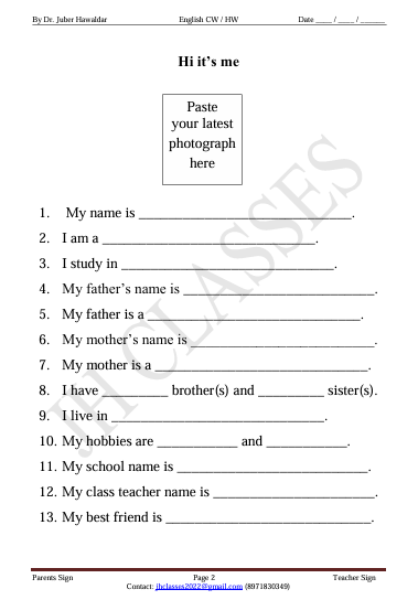 English Work Book Part - 4 (Everyday English) PDF Download by Dr. Juber Hawaldar (JH) - Image 2