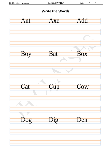 English Work Book Part - 3 (Capital & Small Alphabets) PDF Download by Dr. Juber Hawaldar (JH) - Image 4