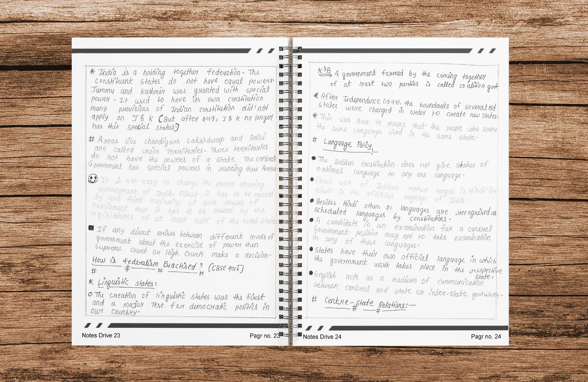 Class 10 Political Science Handwritten Printed Notes (Wiro Bound) | Mind Maps & Chapter-wise Question Papers | CBSE Board Exam Preparation | Notes Drive - Image 3