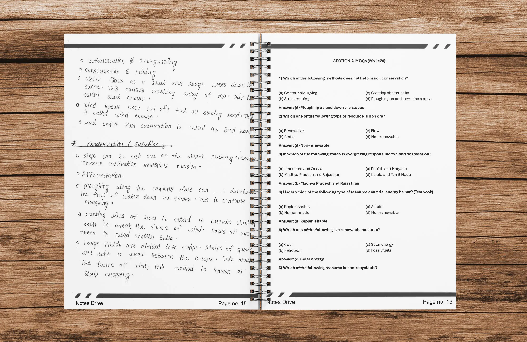 Class 10 Geography Handwritten Printed Notes (Wiro Bound) | Mind Maps & Chapter-wise Question Papers | CBSE Board Exam Preparation | Notes Drive - Image 3