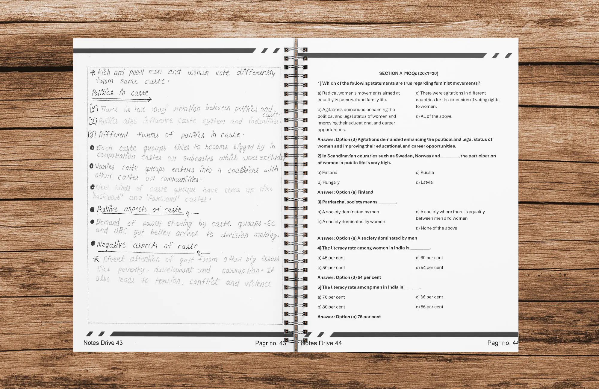 Class 10 Political Science Handwritten Printed Notes (Wiro Bound) | Mind Maps & Chapter-wise Question Papers | CBSE Board Exam Preparation | Notes Drive - Image 4