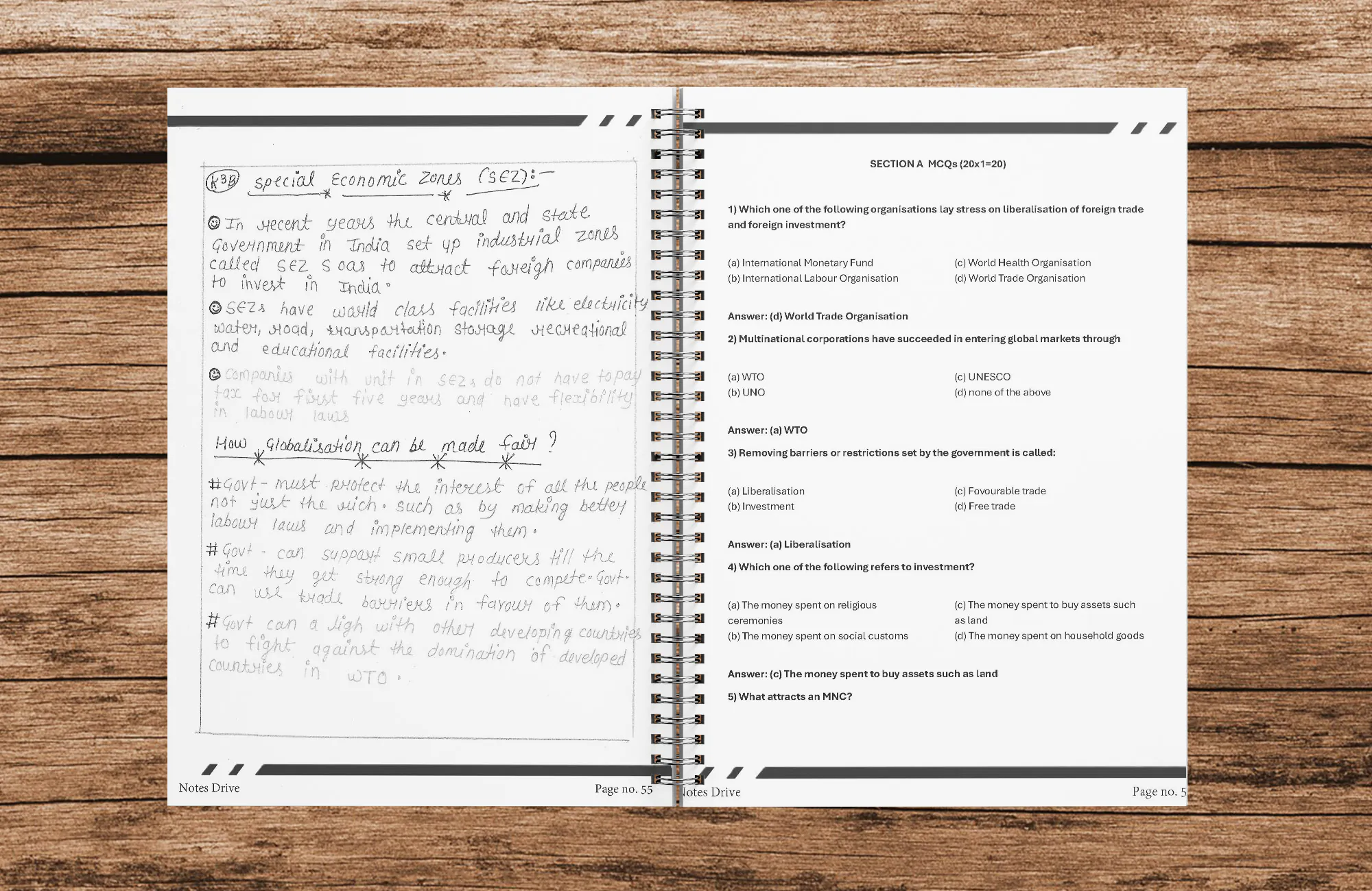 Class 10 Economics Handwritten Printed Notes (Wiro Bound) | Mind Maps & Chapter-wise Question Papers | CBSE Board Exam Preparation | Notes Drive - Image 5