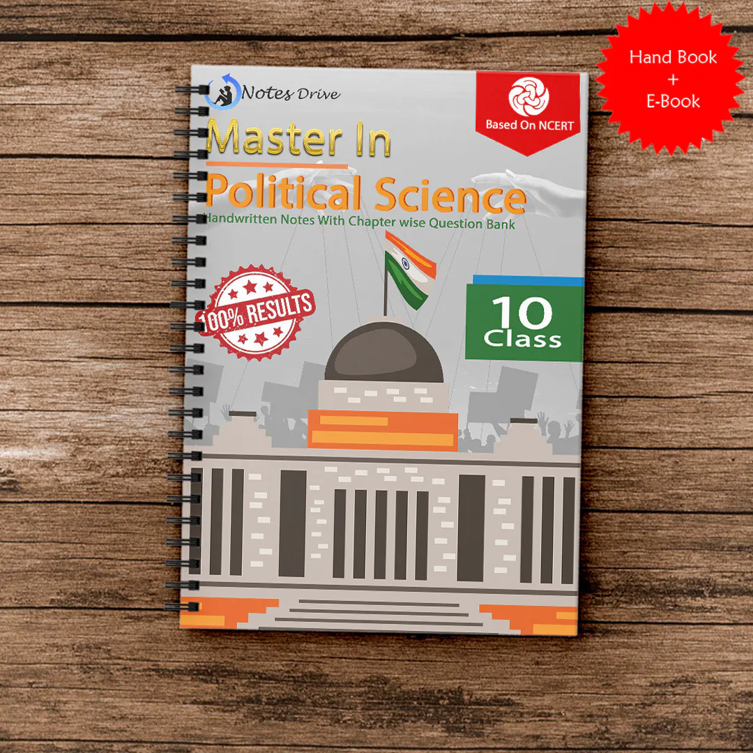 Class 10 Political Science Handwritten Printed Notes (Wiro Bound) | Mind Maps & Chapter-wise Question Papers | CBSE Board Exam Preparation | Notes Drive