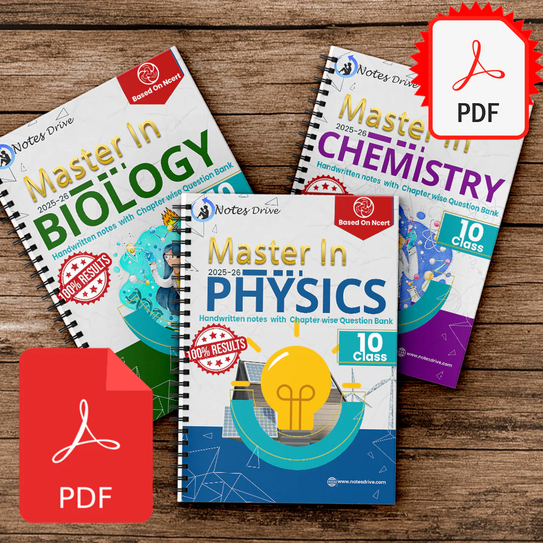 Class 10 Science PDF Notes Combo (Physics, Chemistry & Biology) with Chapter-wise Question Papers | Master Series | NCERT Aligned