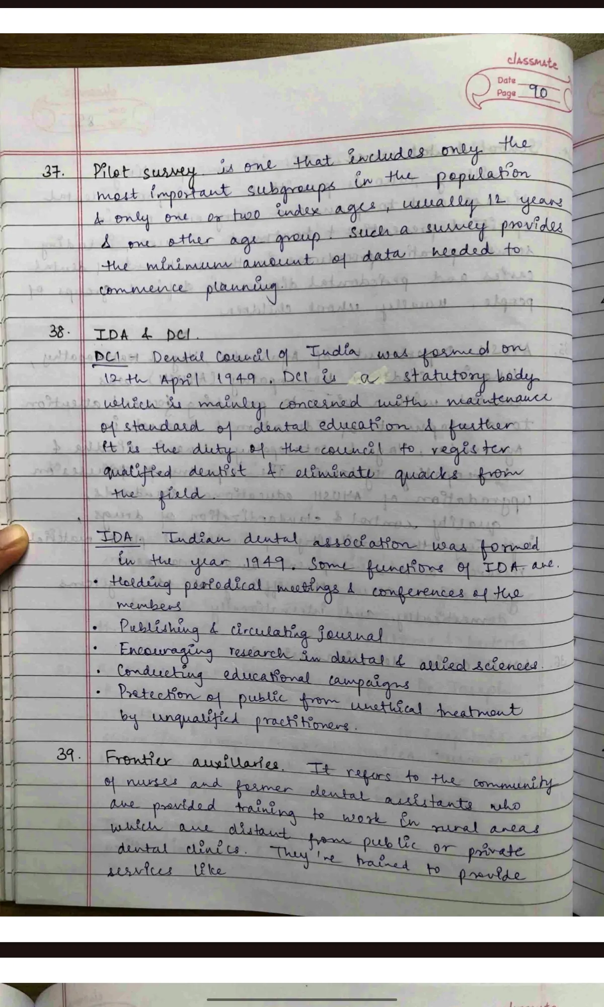 BDS Final year Handwritten ONE MARKERS of Prosthodontics, Periodontics, Pedodontics, PHD, OMR, Orthodontics, Oral Surgery, Endodontics for University Exams - Image 3