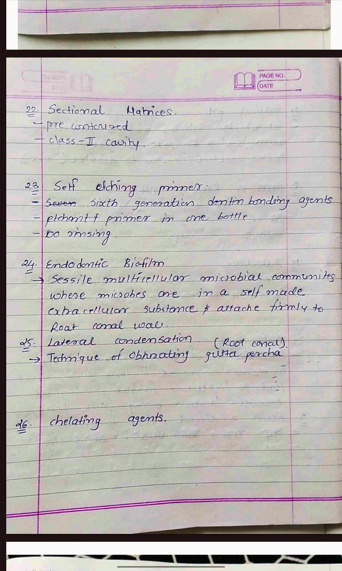 BDS Final year Handwritten ONE MARKERS of Prosthodontics, Periodontics, Pedodontics, PHD, OMR, Orthodontics, Oral Surgery, Endodontics for University Exams - Image 4