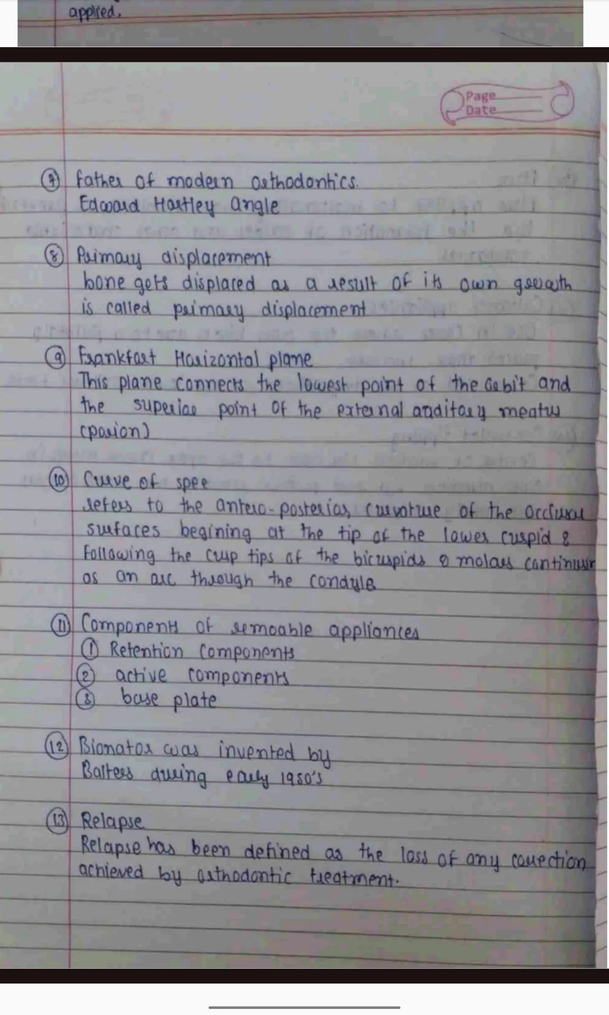 BDS Final year Handwritten ONE MARKERS of Prosthodontics, Periodontics, Pedodontics, PHD, OMR, Orthodontics, Oral Surgery, Endodontics for University Exams - Image 5