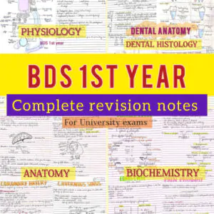 BDS 1st year ALL SUBJECTS handwritten notes of ANATOMY, PHYSIOLOGY, BIOCHEMISTRY, and DADH. Revision notes for University exams 💯 PDF
