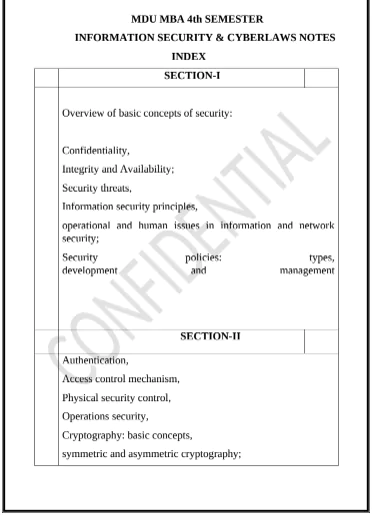 MDU | MBA 4th Semester Information Security and Cyber Laws Notes PDF - Image 4