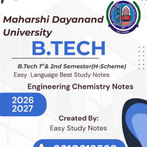 b.tech 1st semester engineering chemistry notes
